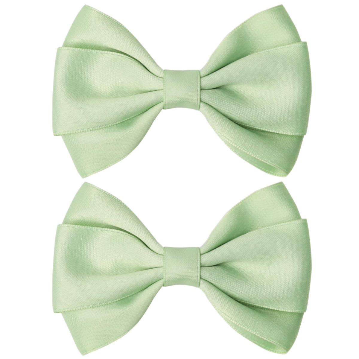Zolyco front view apple green bows showing vibrant color and neat shape for styling