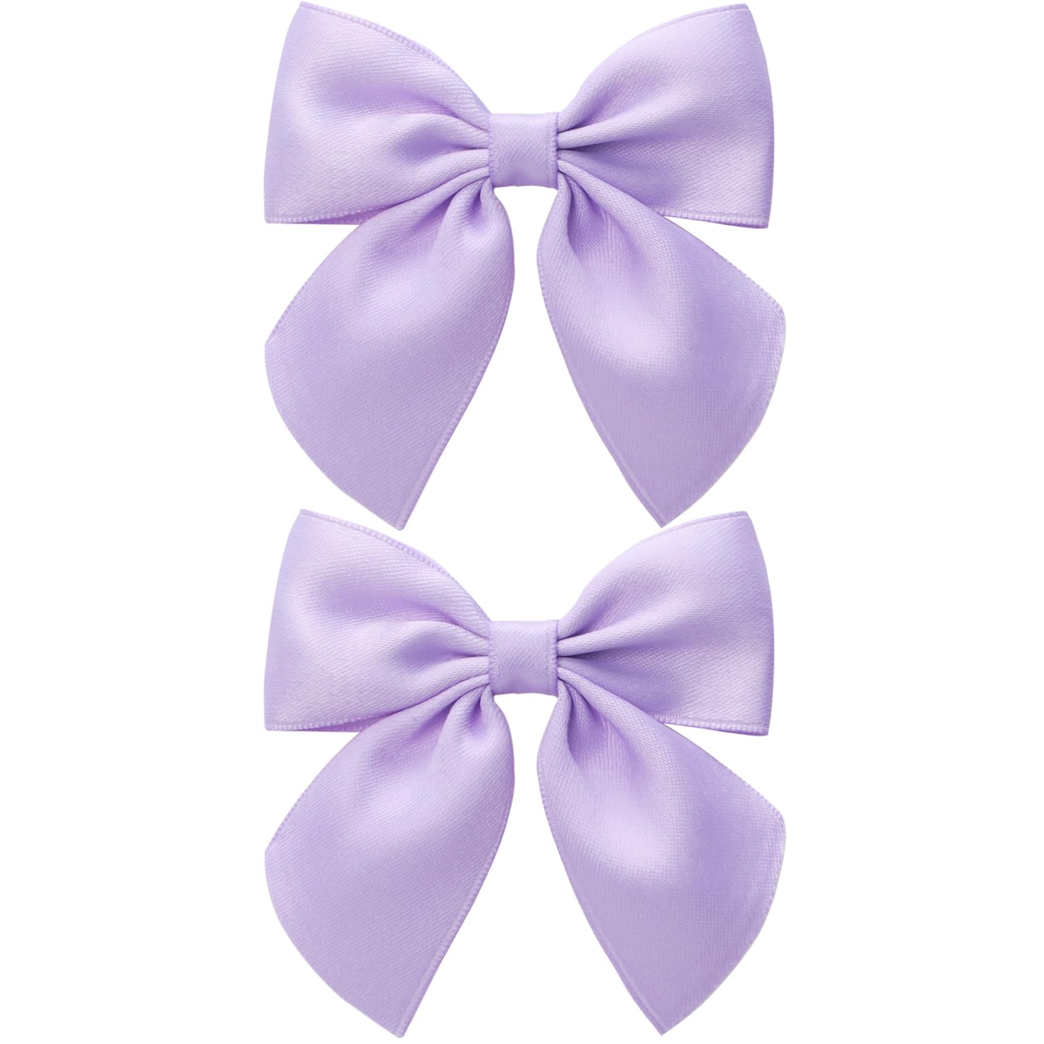 Zolyco front view light purple bow clip shows neat double-ribbon elegance