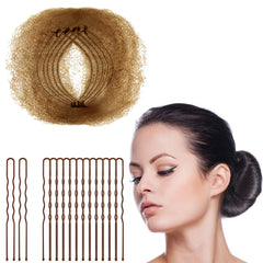 Zonon front packaging showing 50 light brown bun nets for neat hairstyles