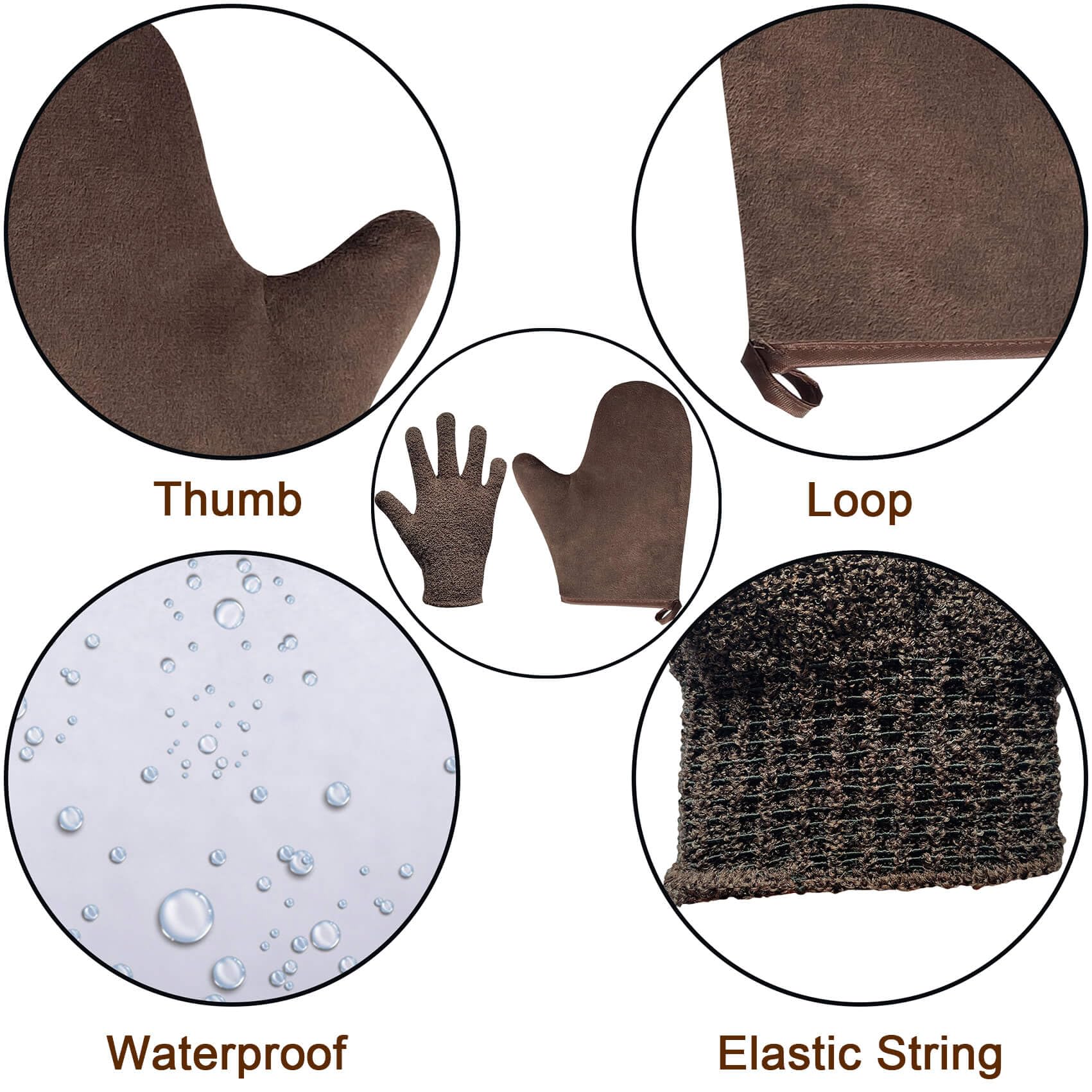 ZOQINI exfoliating glove in use sloughing dead skin for smoother tanning base benefit