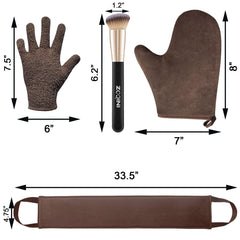 ZOQINI hand holding mitt next to brush to show scale and comfortable fit benefit