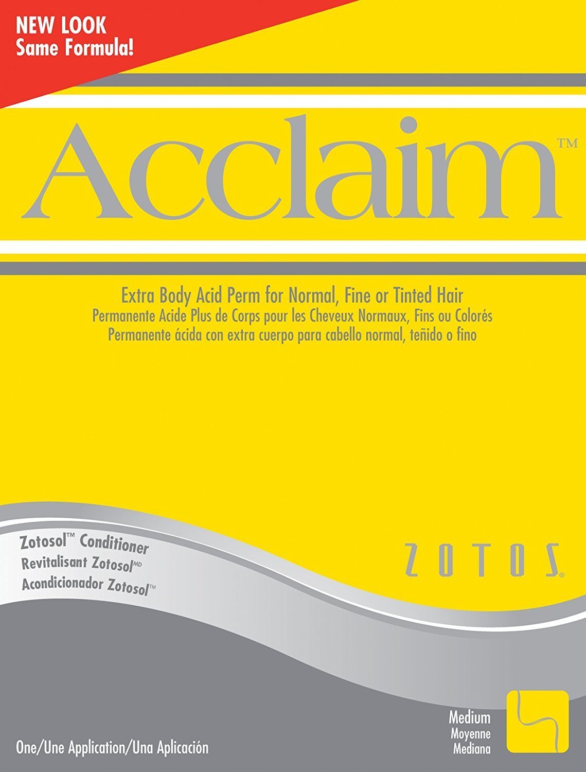Zotos Acclaim front packaging showing product and volume benefits