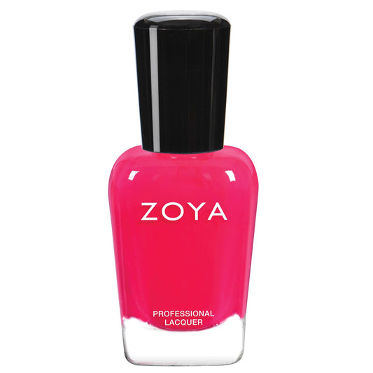 ZOYA Ali front bottle shot showing neon pink color and matte finish benefit