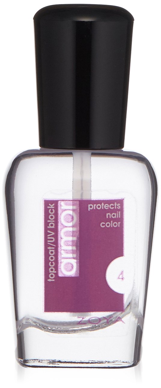 ZOYA Armor front bottle view showing glossy top coat protecting polish