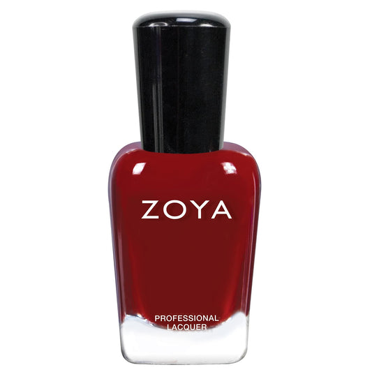 ZOYA Courtney front bottle showing deep red beet-root shade and smooth finish