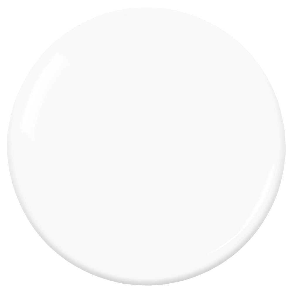 ZOYA Purity on manicure close-up demonstrating crisp white coverage and glossy finish