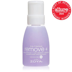 ZOYA label close-up highlighting ingredients and award recognition benefit