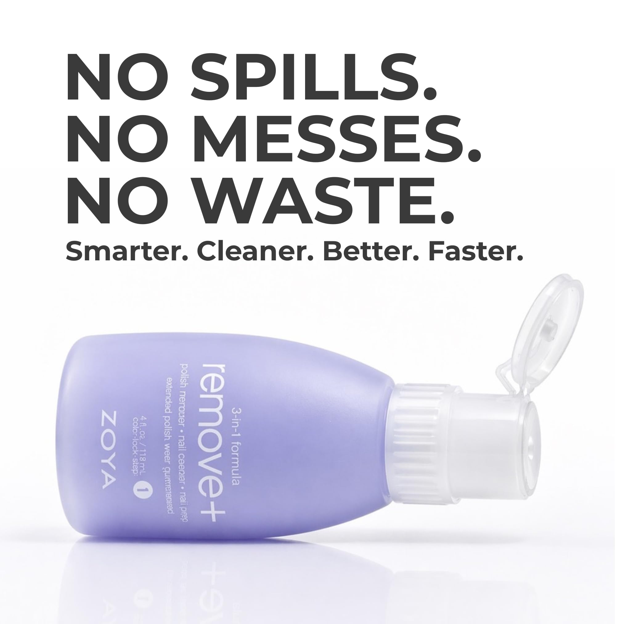 ZOYA pouring onto cotton pad to remove polish quickly and efficiently