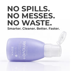 ZOYA pouring onto cotton pad to remove polish quickly and efficiently