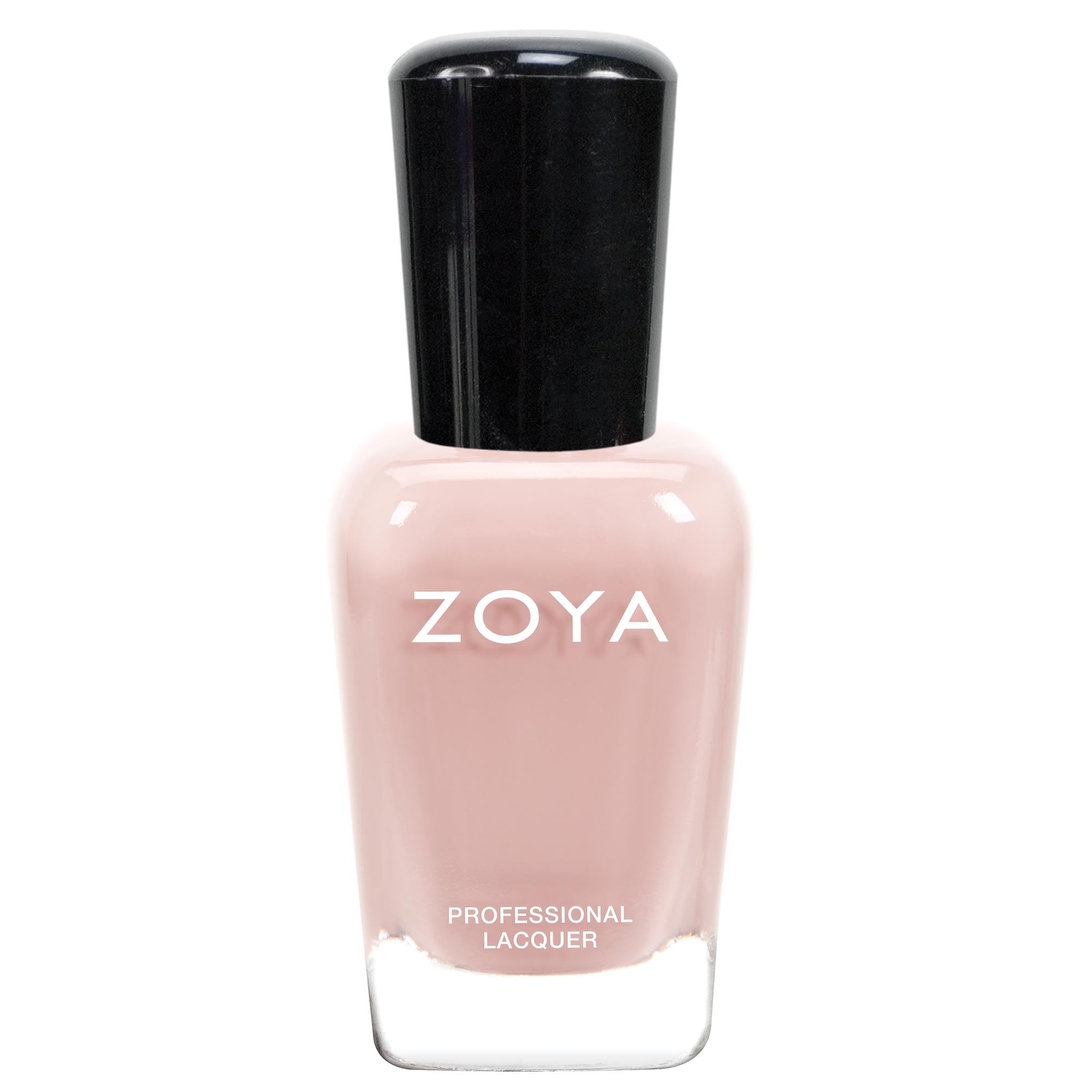 ZOYA Rue front bottle showing boudoir blush cream color and label benefits