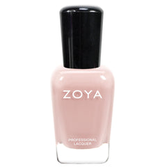 ZOYA Rue front bottle showing boudoir blush cream color and label benefits