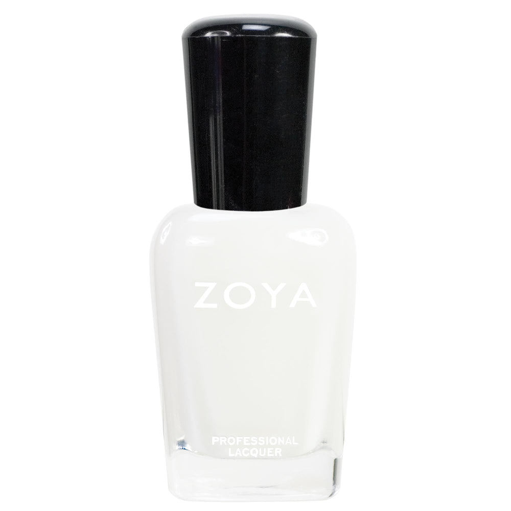 ZOYA bottle front view showing bright white cream and professional finish