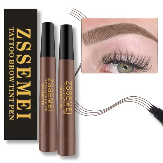 ZSSEMEI front packaging showing brunette waterproof eyebrow pens and benefits