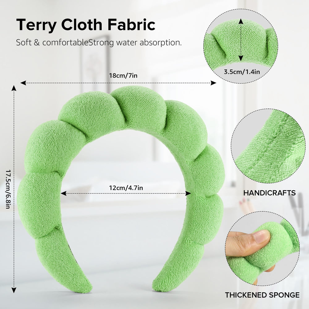 Ztomine headband with water drops demonstrating fast absorption to protect hair