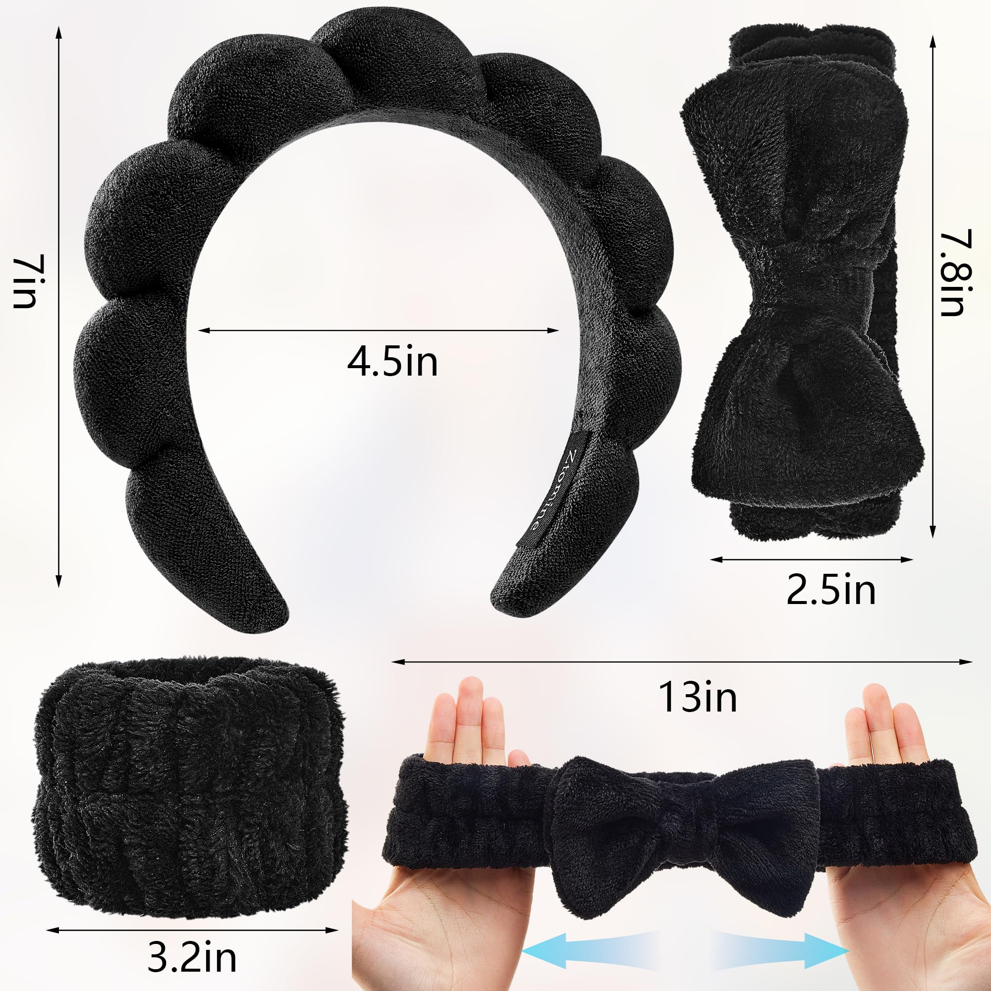 Ztomine close-up of bubble headband fabric highlighting soft, comfortable texture