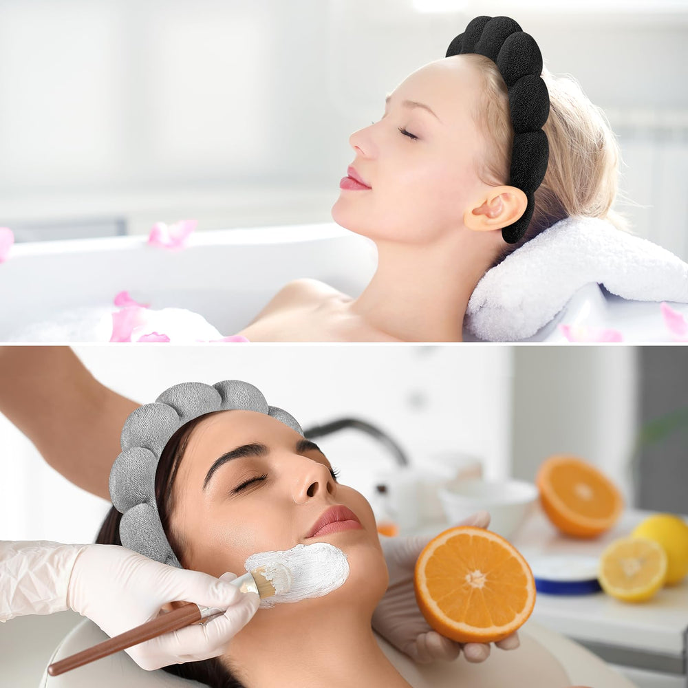 Ztomine pair flat lay showing both pink and black headbands