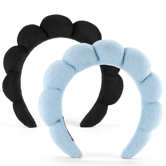 Ztomine front view showing black and blue headbands protecting hair