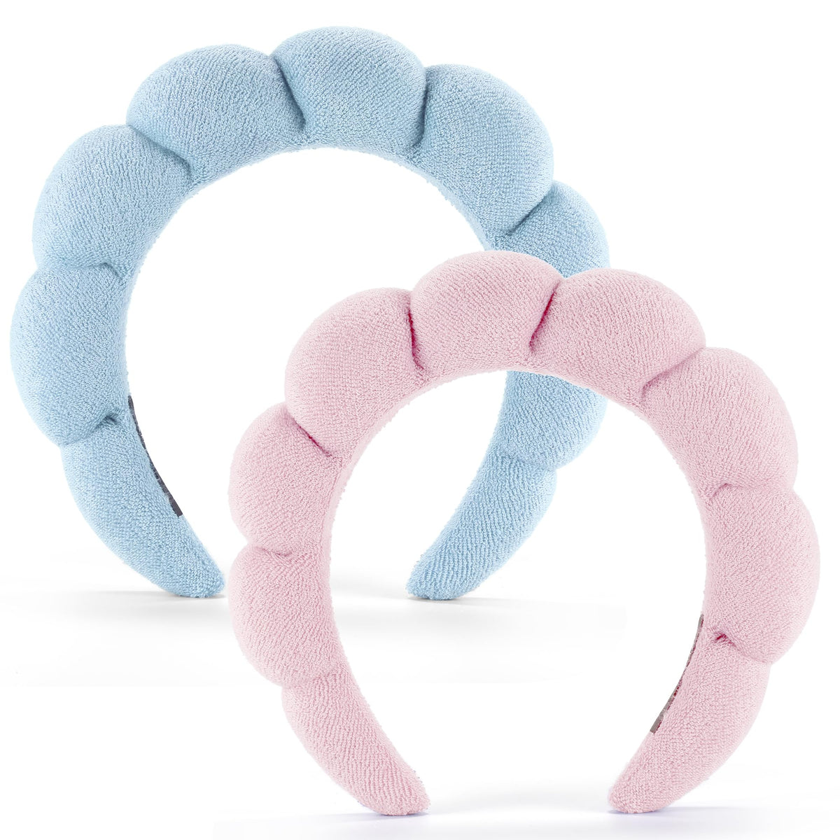 Ztomine pink and blue headbands front view showing set and design benefit of easy selection