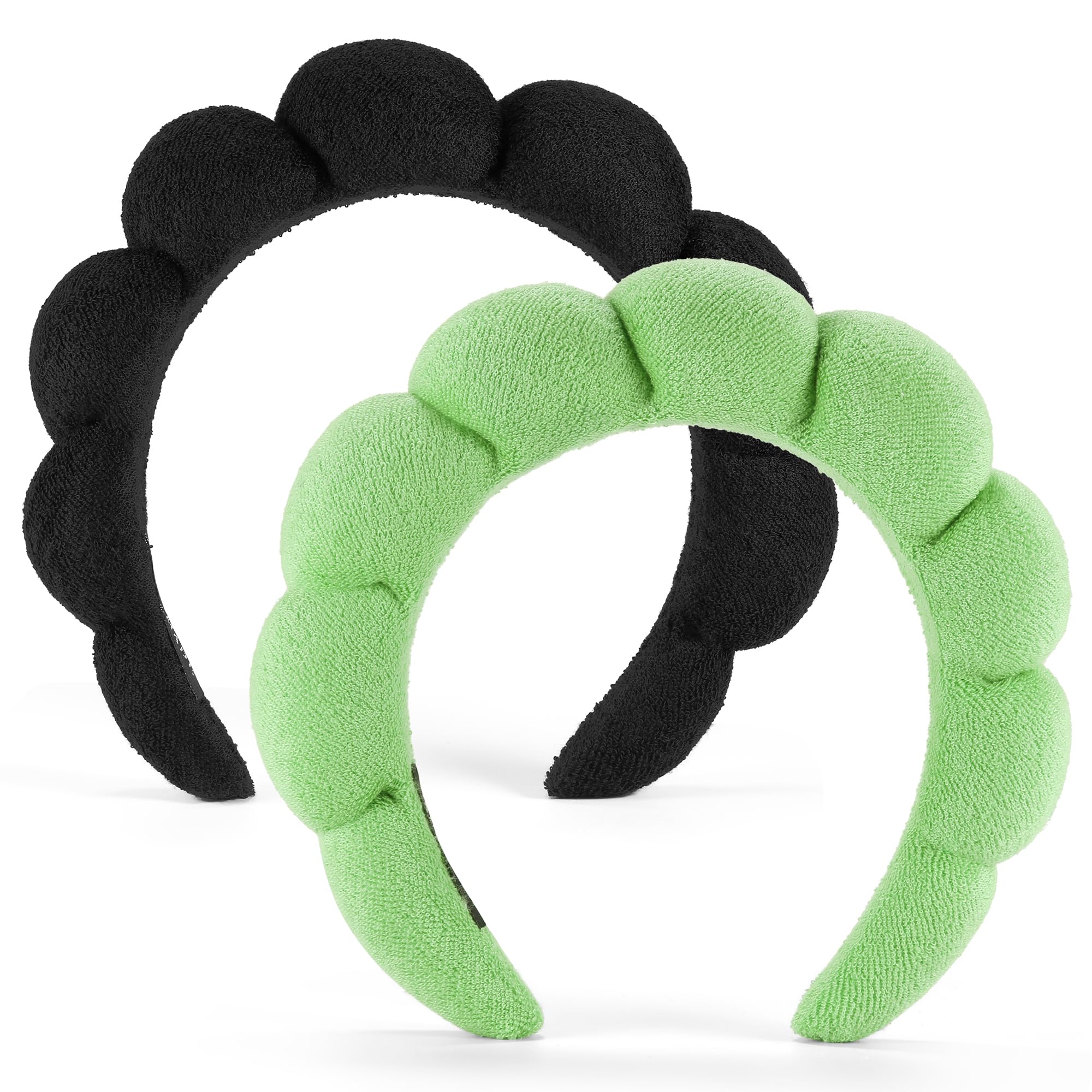 Ztomine front view of two spa headbands showing colors and design for easy selection