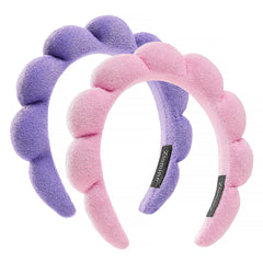 Ztomine front view of pink and purple headbands showing colors and design for easy use