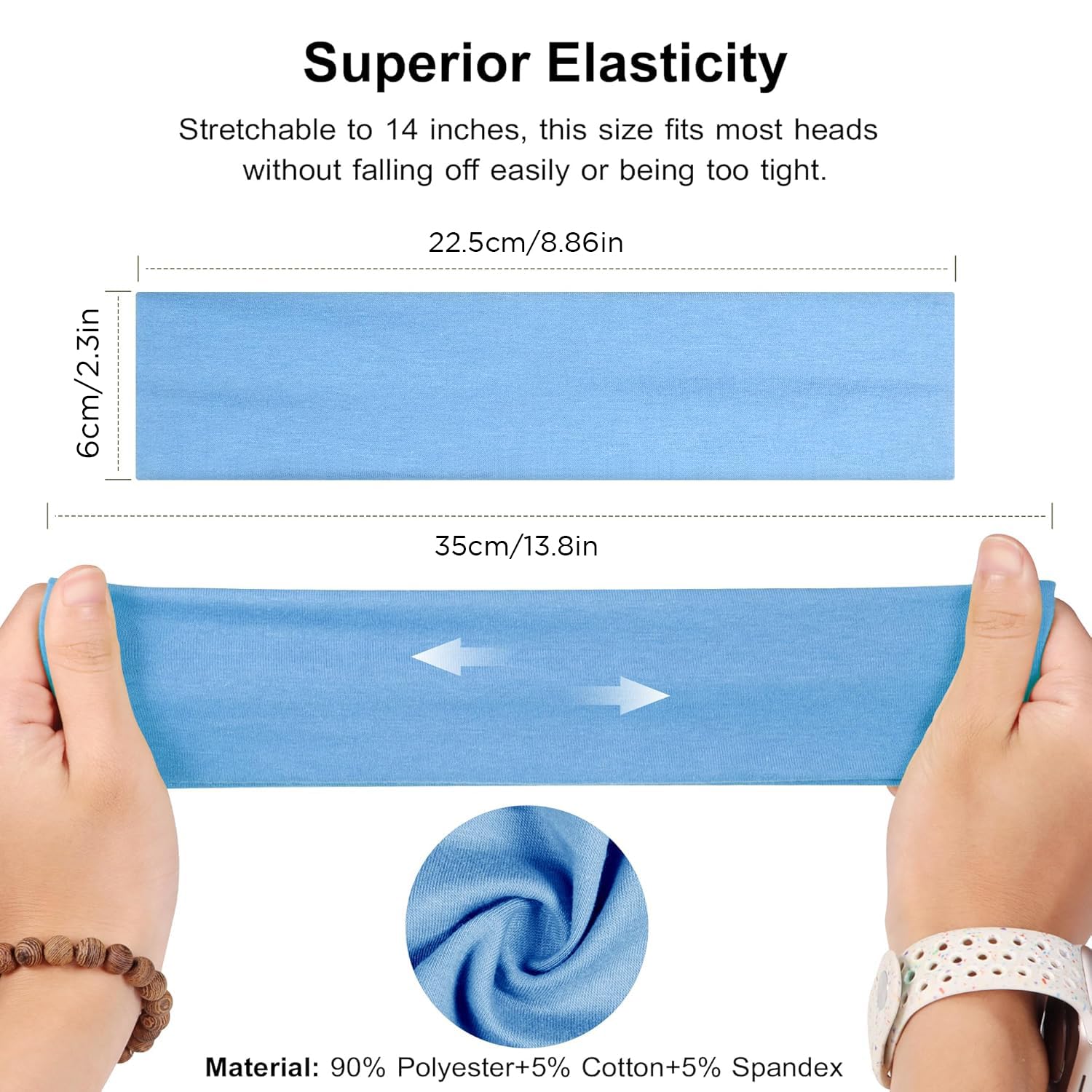 Ztomine headband worn in yoga pose providing sweat control