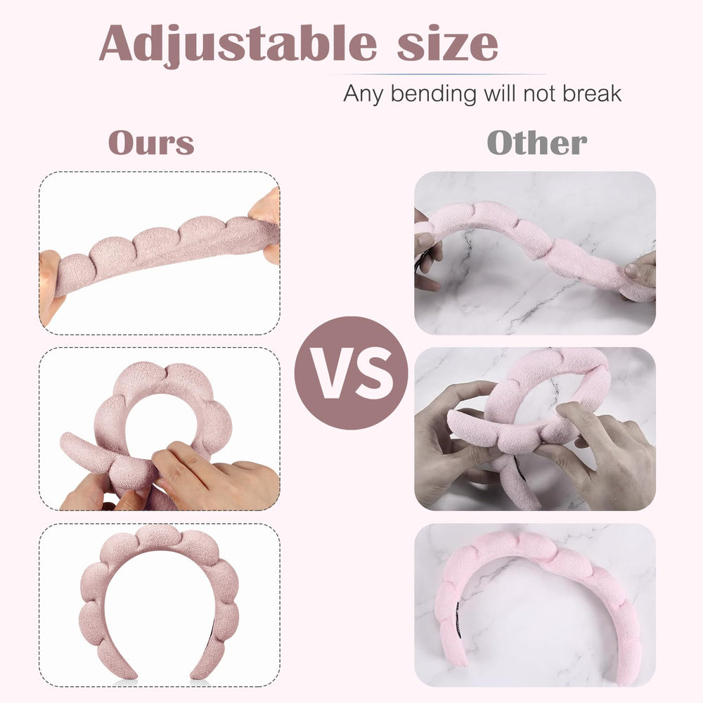 Ztomine two headbands laid on a vanity, easy-access benefit for routines