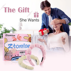 Ztomine headband next to a hand showing 13 inch size and true-to-scale fit