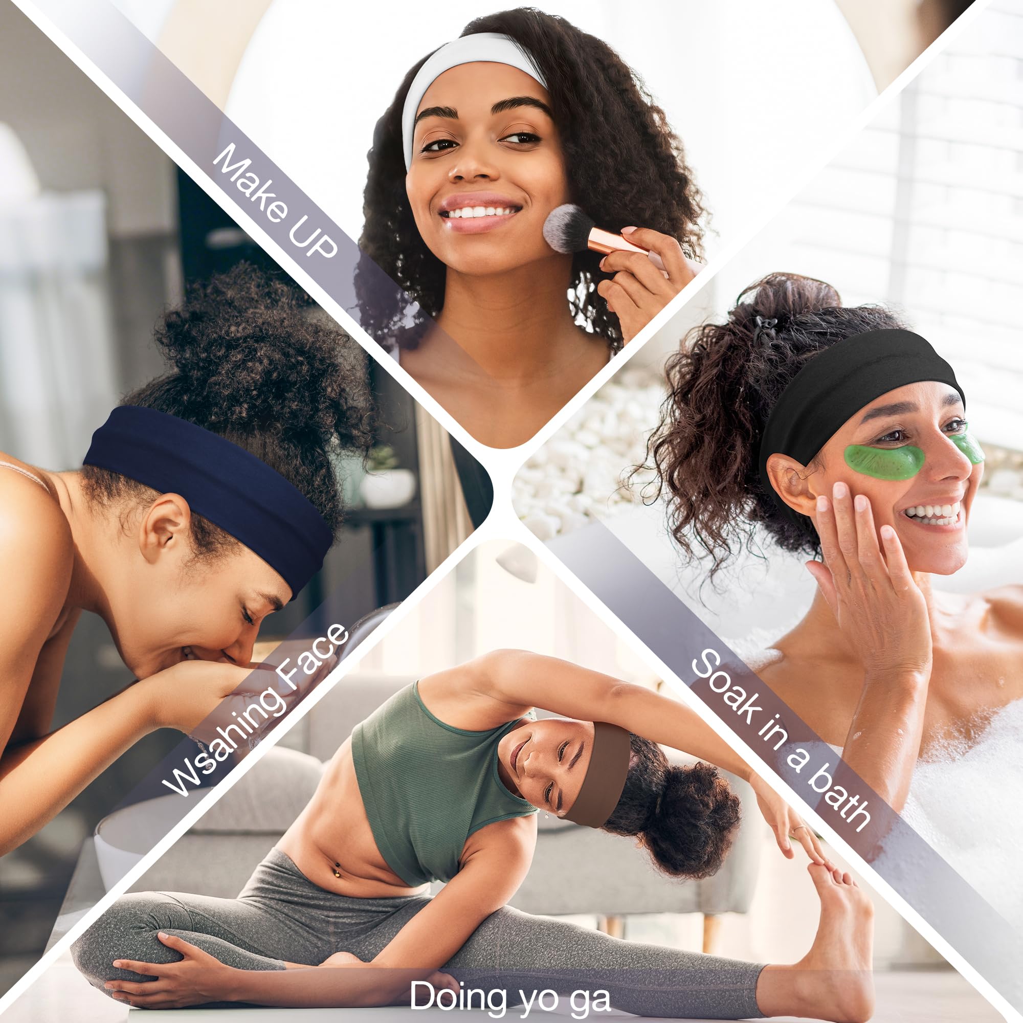 ztomine woman doing yoga wearing headband for sweat control