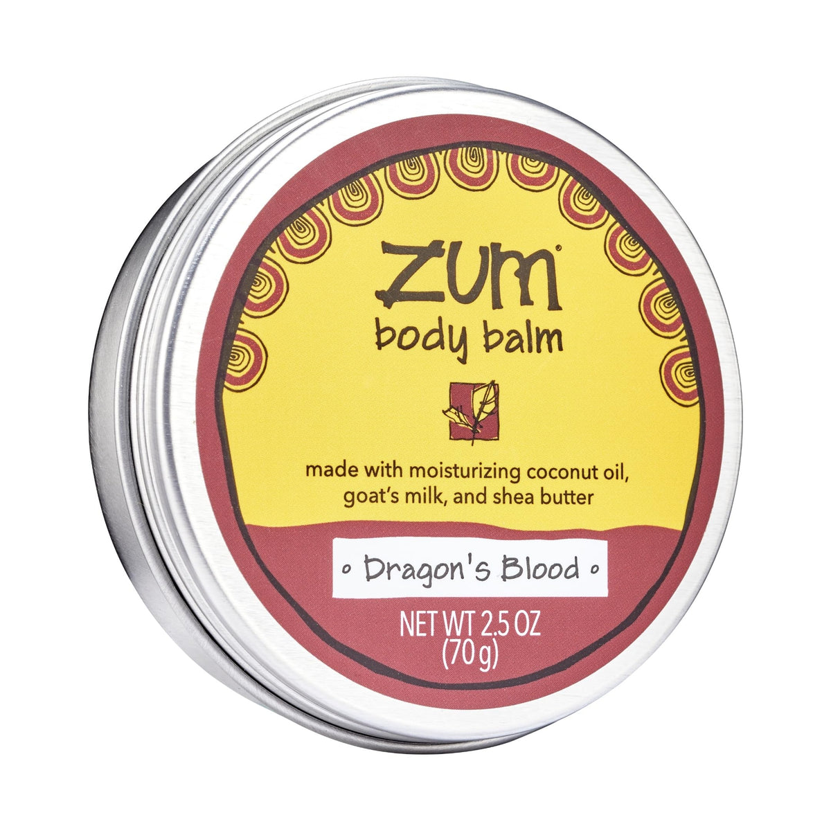 Zum Dragon's Blood front tin showing compact, travel-friendly balm