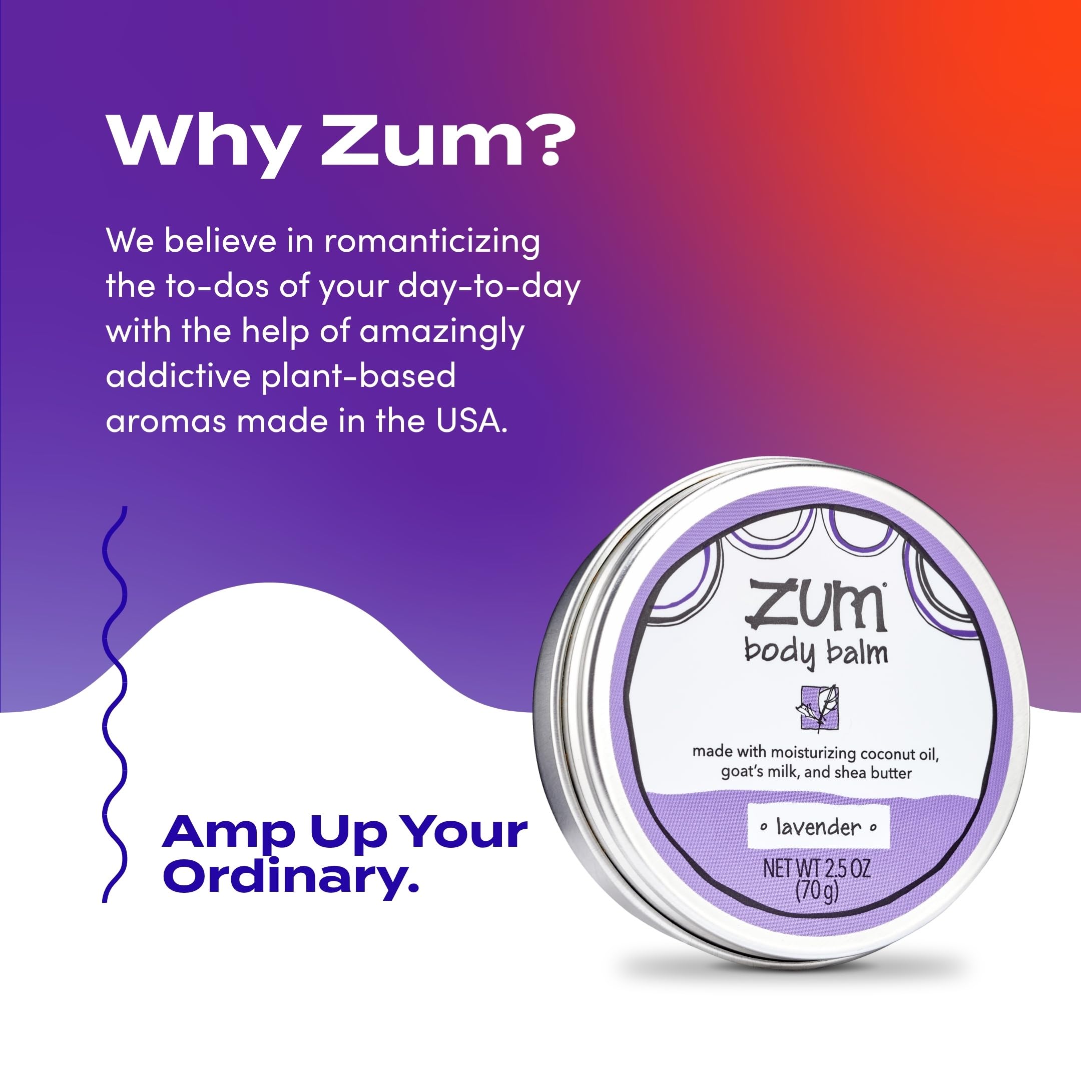 Zum Rub Lavender 2.5 oz next to coin for scale showing travel-friendly convenience