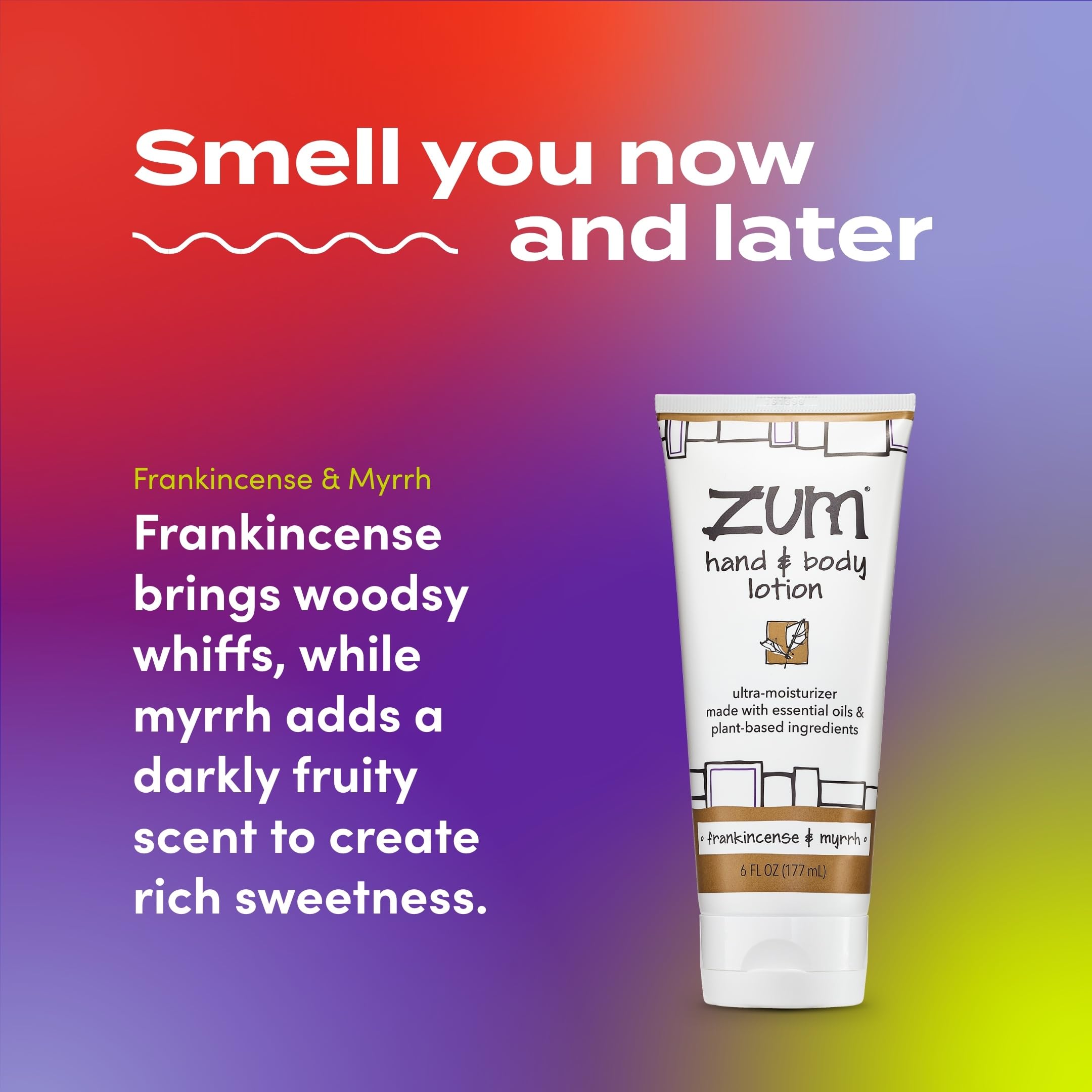 Close-up of Zum lotion texture highlighting creamy, non-greasy moisturizing formula