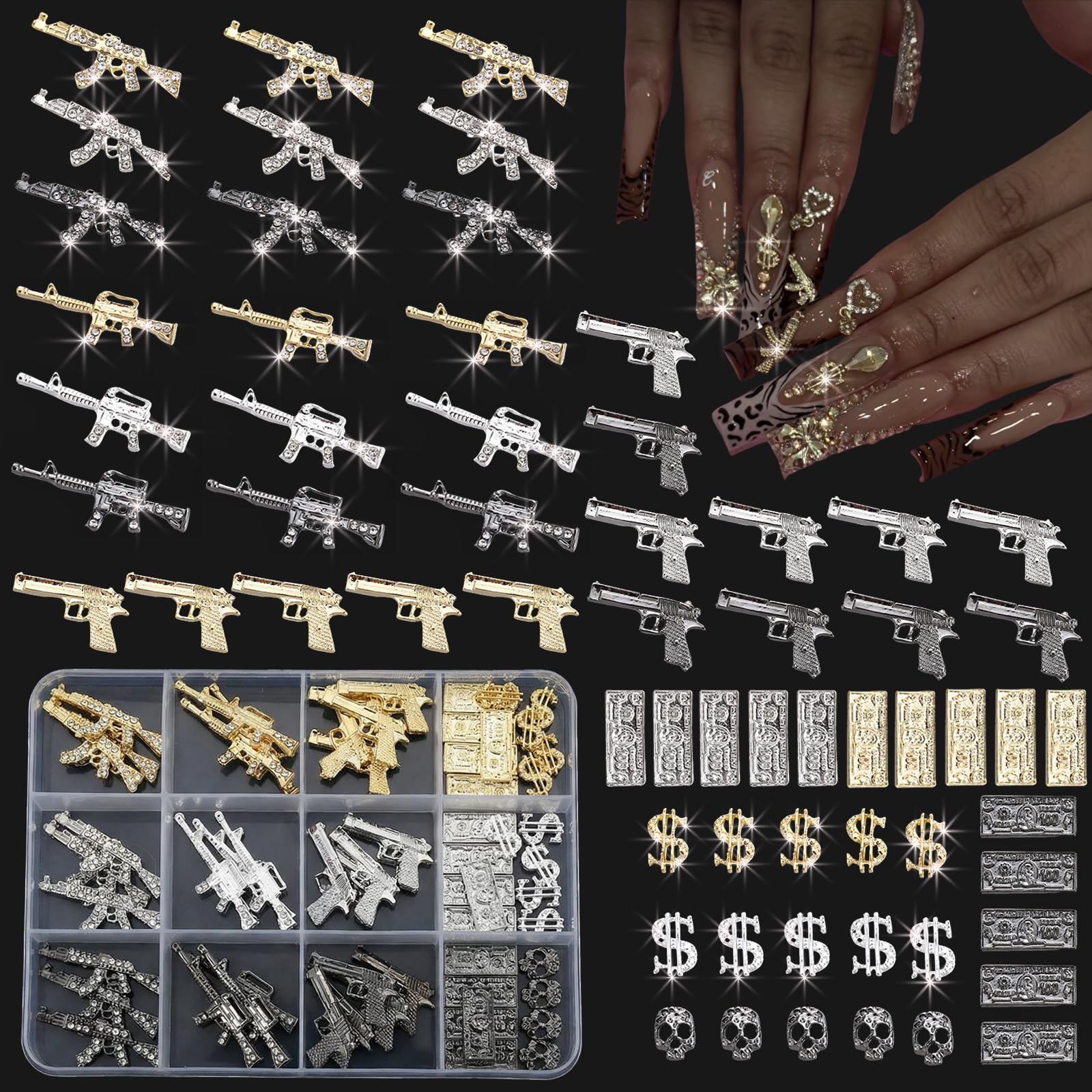ZUMILLMN front packaging showing the 63-piece charm set and variety