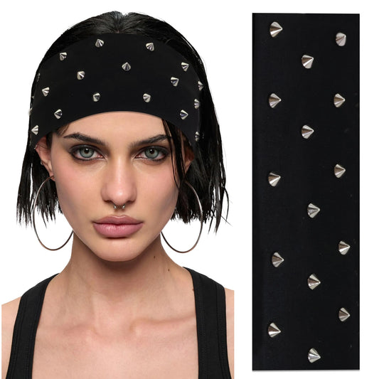 ZUYASEZ front view spiked headband showing bold punk style and instant edge
