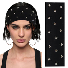 ZUYASEZ front view spiked headband showing bold punk style and instant edge