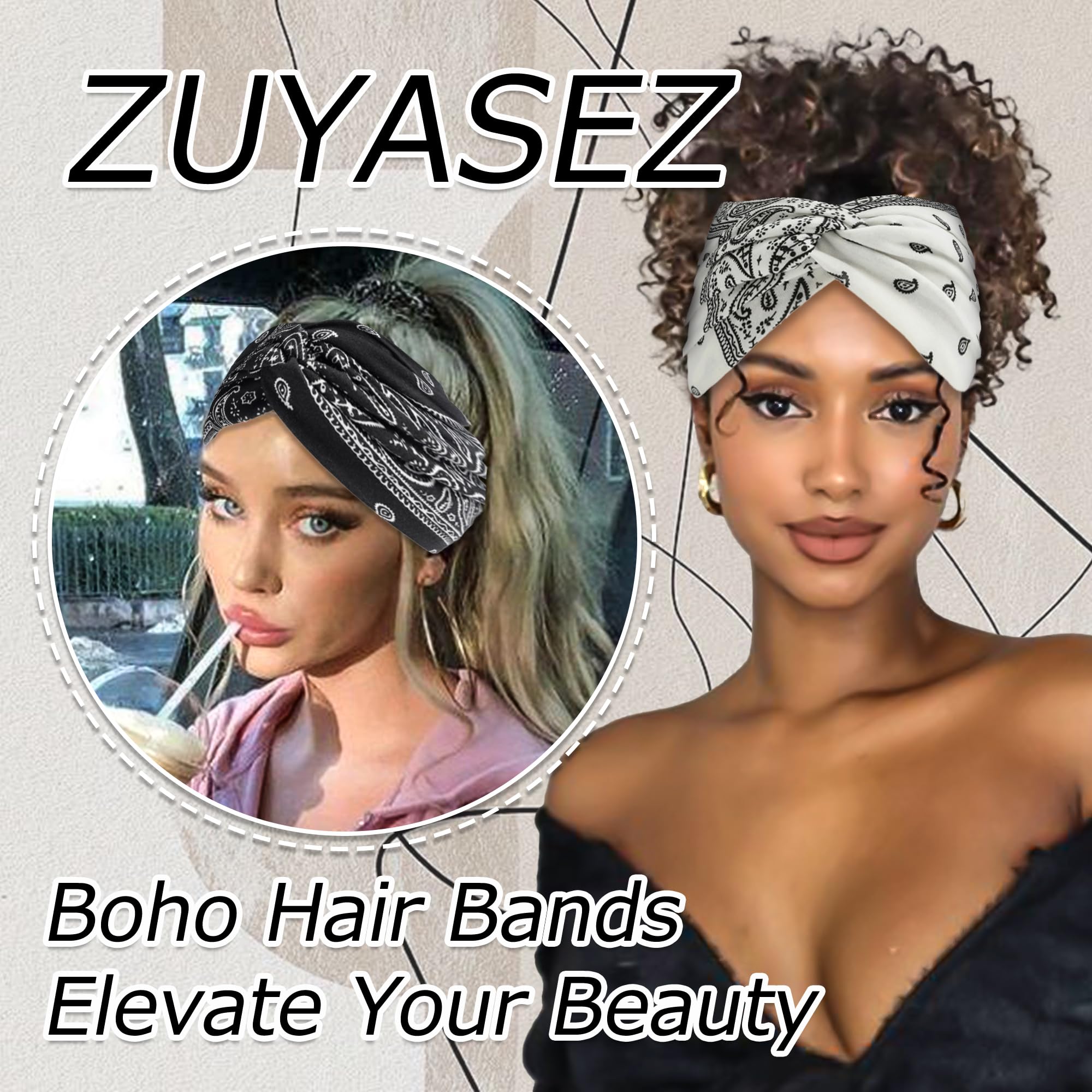 ZUYASEZ label and paisley print close-up emphasizing design and quality