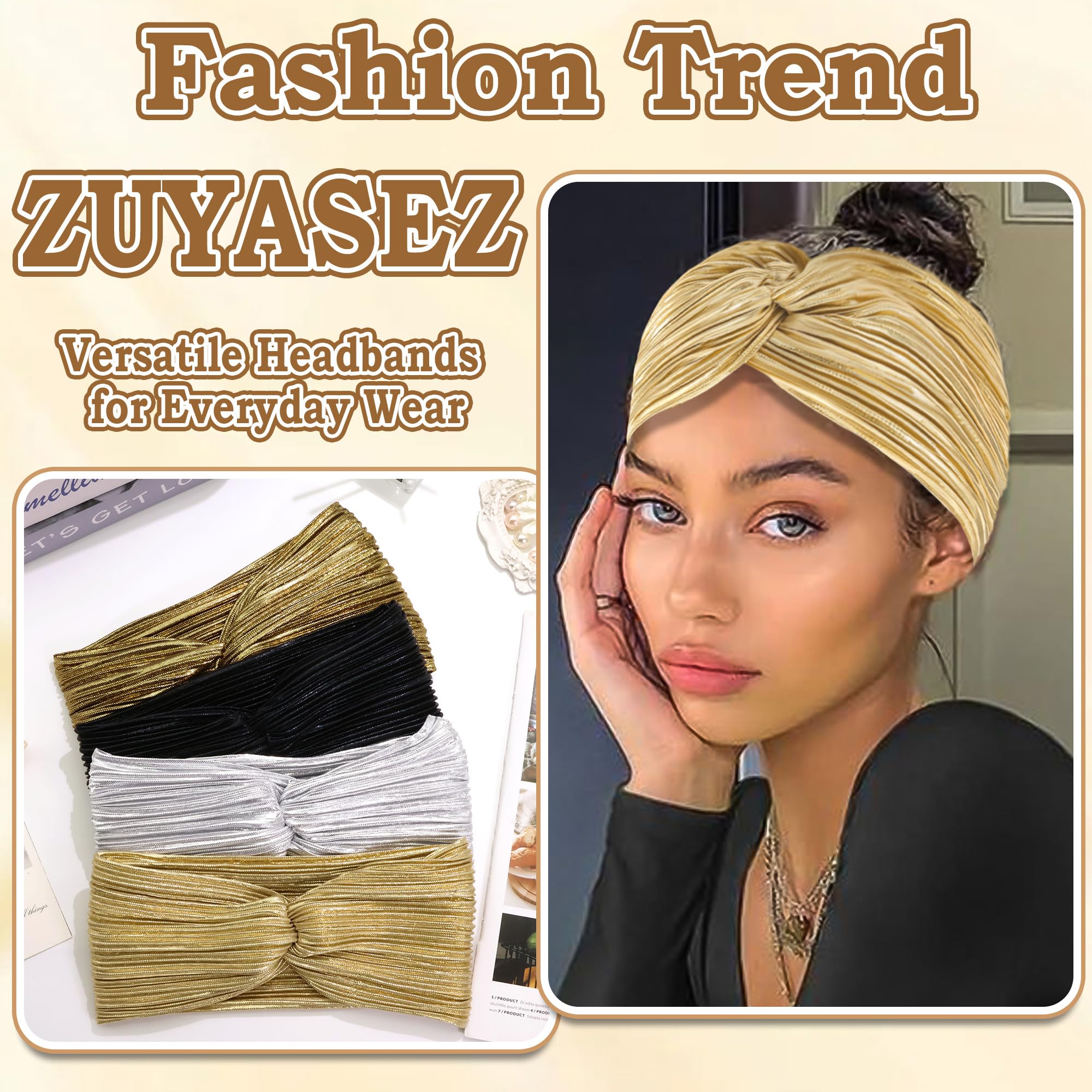ZUYASEZ headband in hand for scale showing comfortable width fit