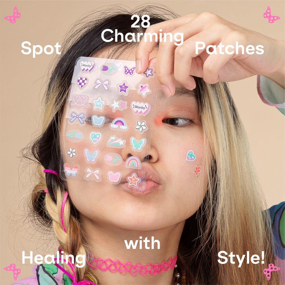 ZVYK patch applied to face demonstrating discreet coverage and confidence