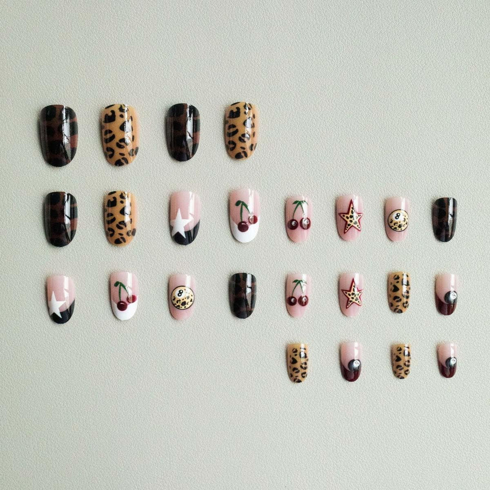 ZWENJIE close-up of leopard French tip detail showcasing crisp print and salon finish