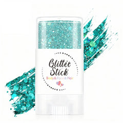 ZXZTSM green glitter stick front packaging showing neon color and compact design