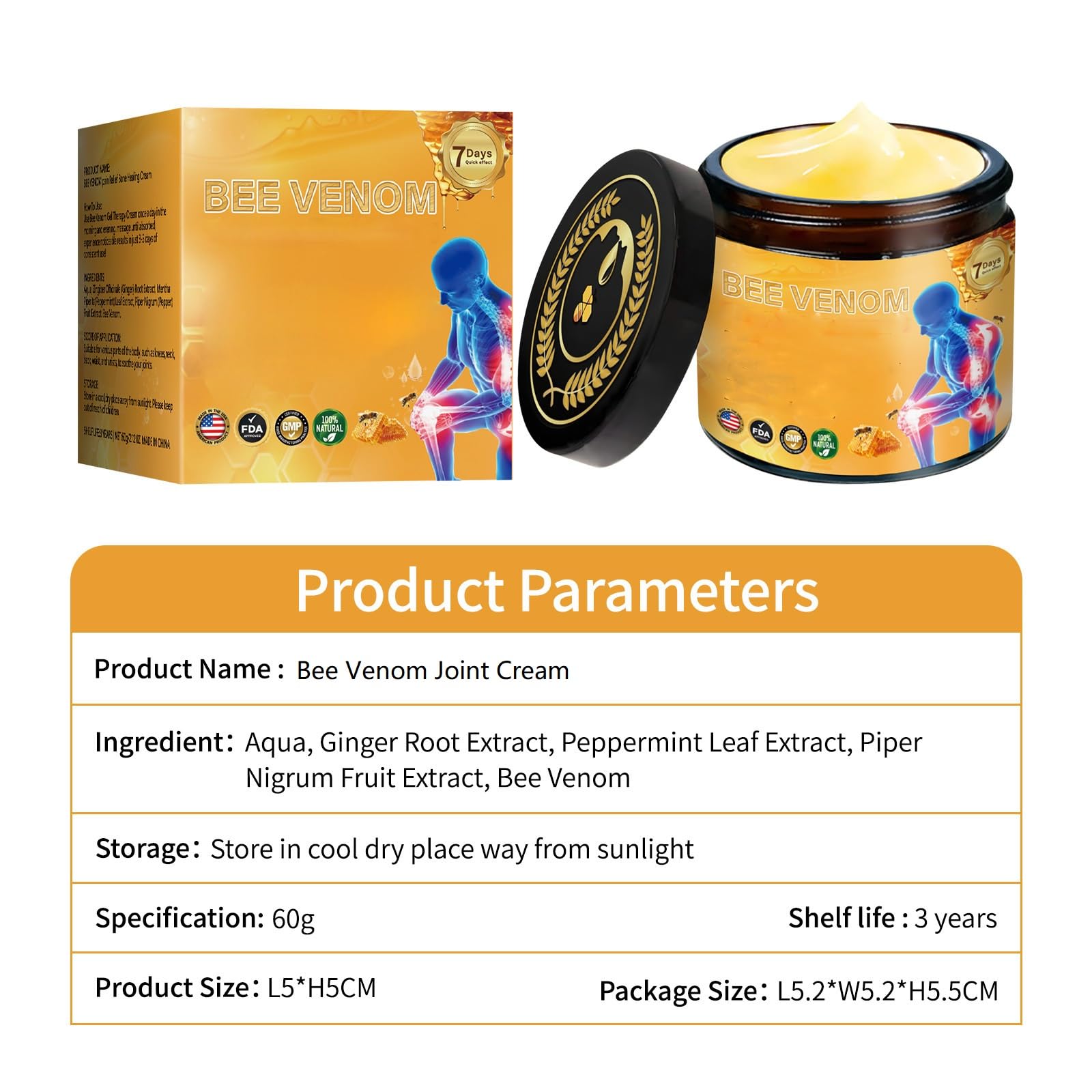 ZXZTSM bee venom ingredient visual emphasizing natural origin