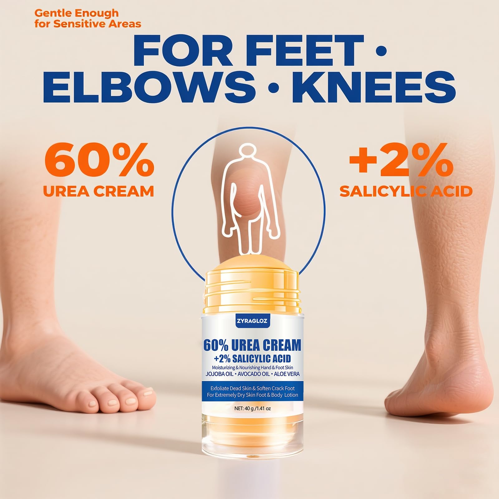 Before and after feet using ZyraGloz showing reduced calluses