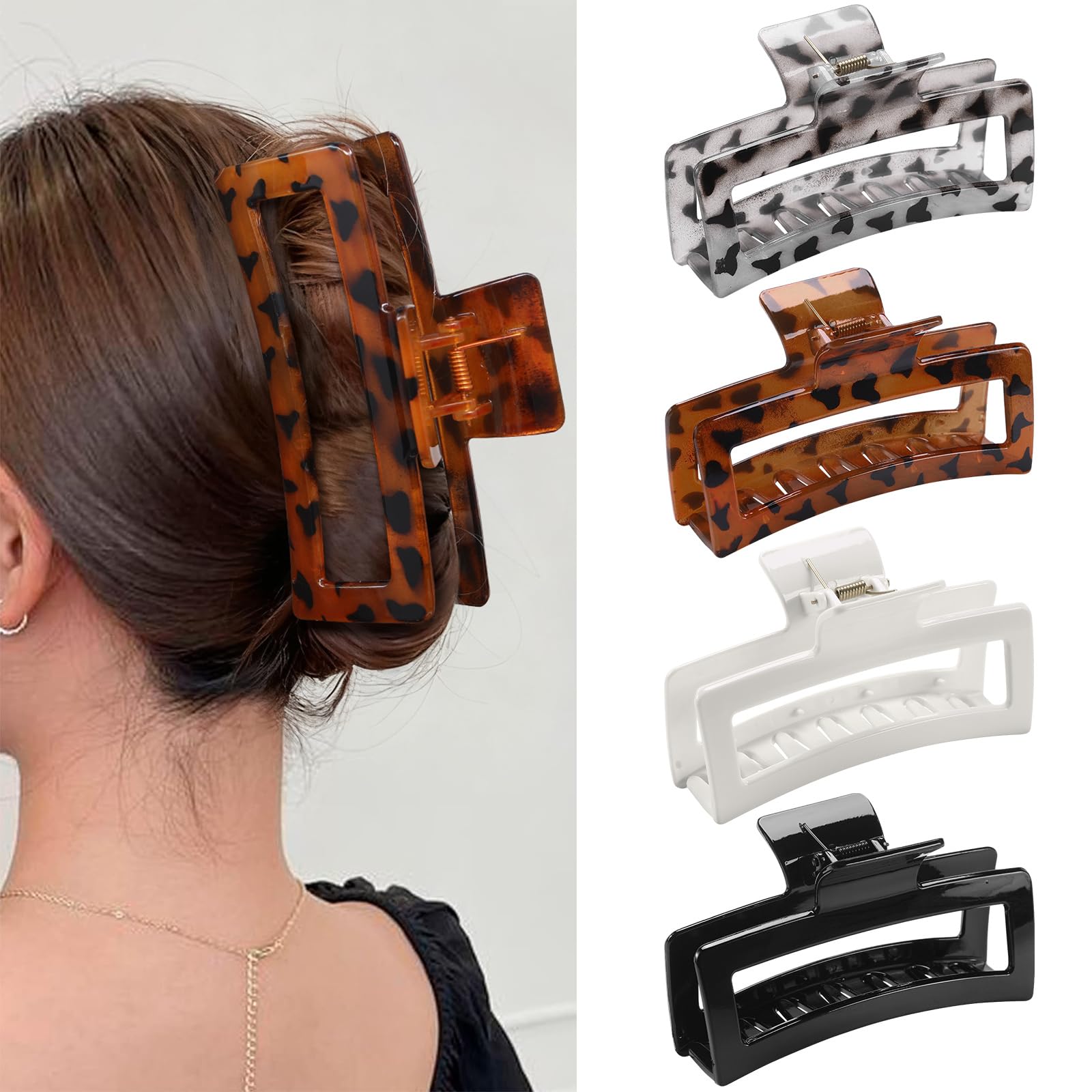 ZYTJ front packaging showing four jumbo claw clips and neat gift-ready box benefit: organized storage