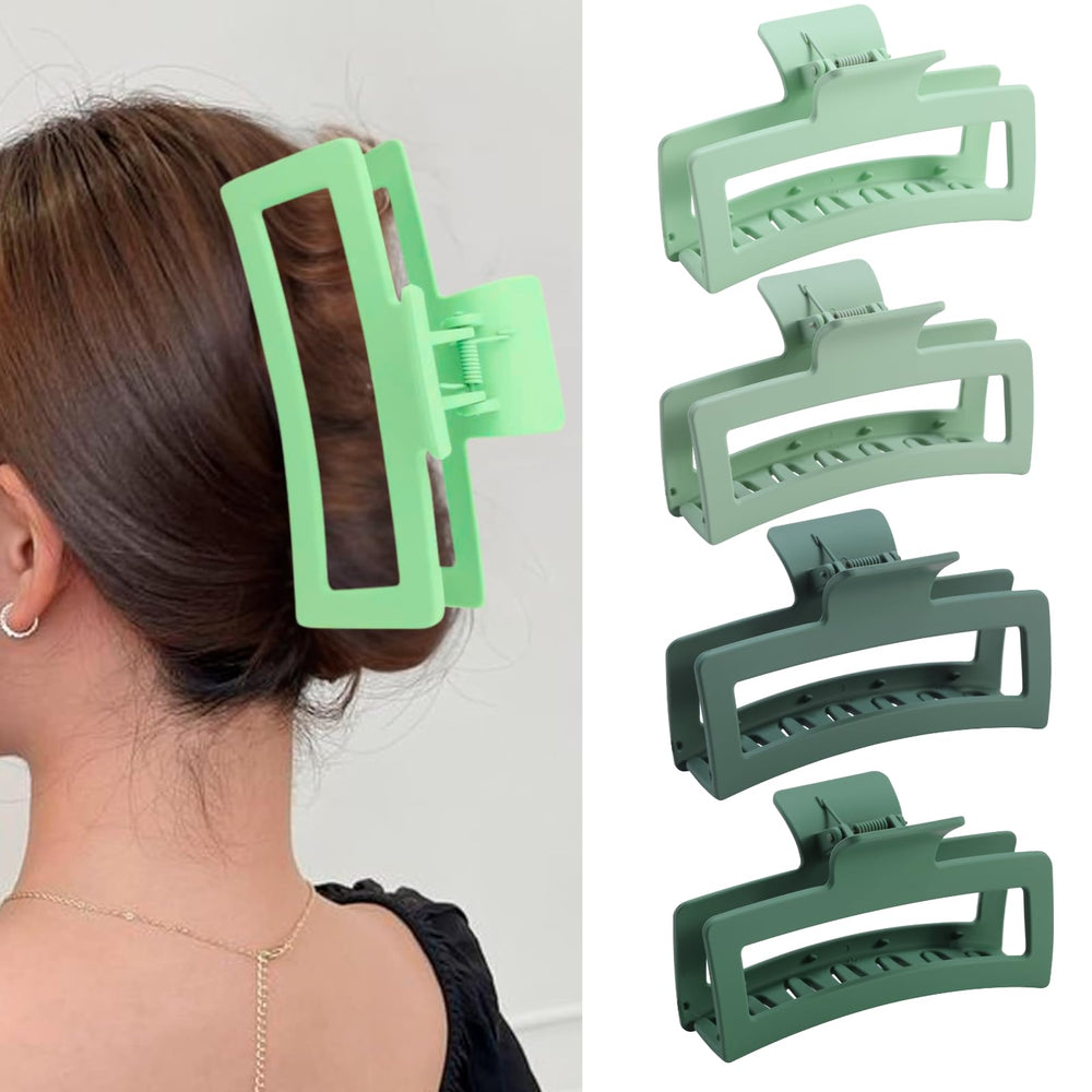 ZYTJ gradient green front packaging showing four jumbo clips, clear gift-ready presentation