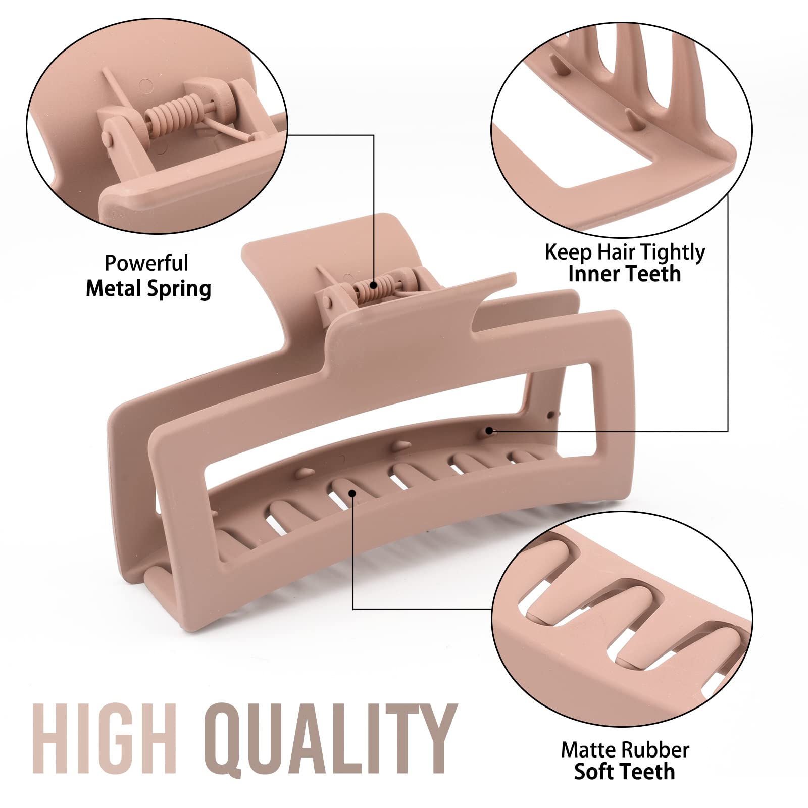 ZYTJ inner teeth detail for secure grip on thick hair