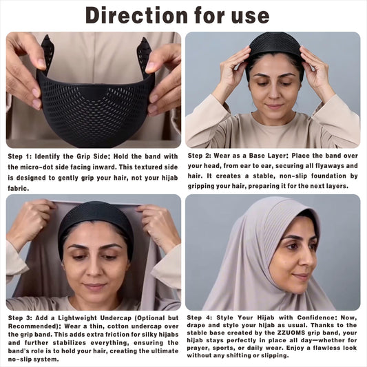 ZZUOMS close-up of micro-dot inner texture capturing hair for secure hold